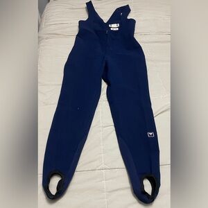 Obermeyer Blue Wool Nylon ski bib overalls